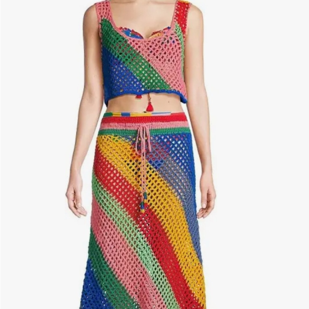 FARM Rio Colorful Crochet Crop Top - Picture 4 of 4